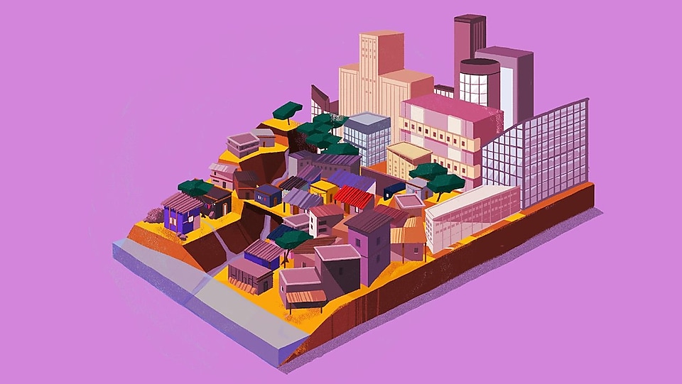 Animation of a city in Kenya