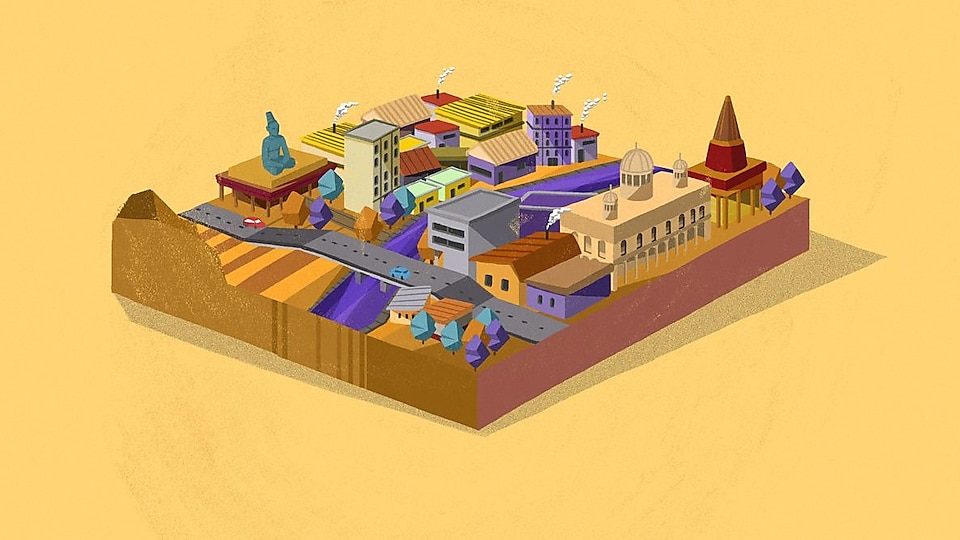 Animation of Indian city
