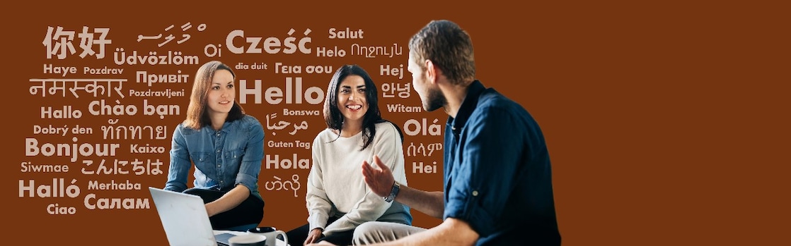 three people having a discussion