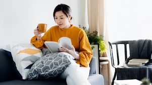 Young asian women reading