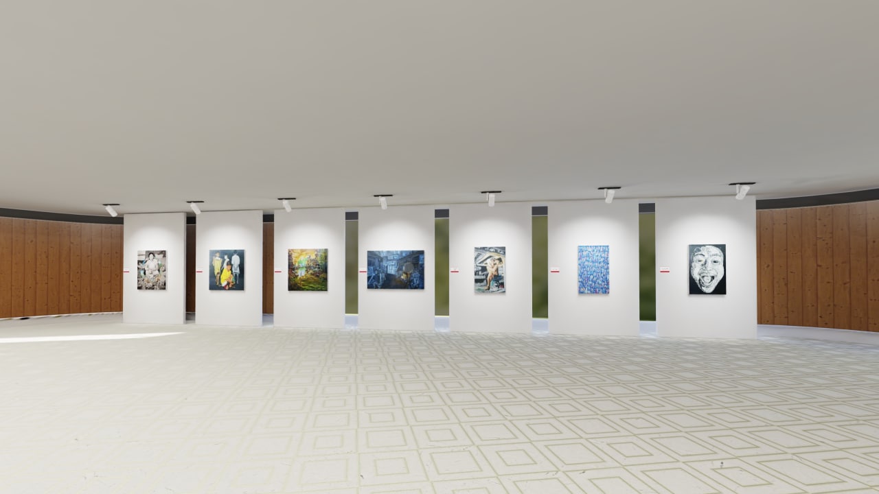 Oil and Acrylic art form present in art exhibition