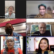 The 55th Shell NSAC’s launch event invited industry veterans and artists from previous Shell NSAC to detail their experiences and inspirations for aspiring artists.   Upper row, from left: Nestor Vinluan; Gino Bueza, and Pilipinas Shell Petroleum Corporation’s Vice President for Corporate Relations, Serge Bernal Middle row, from left: Vidal Brion, Dopy Doplon, and Rovi Jesher Salegumba Bottom row, from left: Edgar Fernandez, Cara Eriguel, and Charlie Co