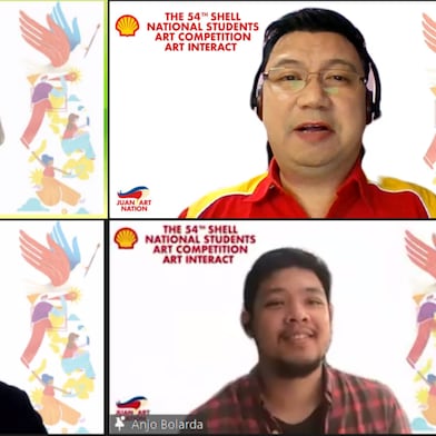 Jophel Ybiosa, NSAC Alumnus and Winner; and Anjo Bolarda, Multimedia Artist.