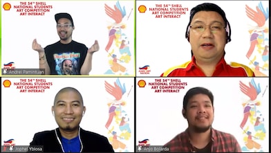 Jophel Ybiosa, NSAC Alumnus and Winner; and Anjo Bolarda, Multimedia Artist.