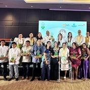 (Left to Right - Bottom) Bechar Thurston (Member, Odicon Small Coconut Farmers Organization), Maria Kasilag (Member, Quitang Farmers Association), Hon. Junard Joel M. De Alday (Municipal Councilor, Pasacao, Camarines Sur), Maria Vilma Ipa (Board of Director, Caranan Farmers & Agrarian Reform Beneficiary Association), Annielen L. Panerio (General Manager, Camsur Multi- Purpose Cooperative), Joevelyn Petinez (President, Samahang Mangingisda ng Dalupaon).