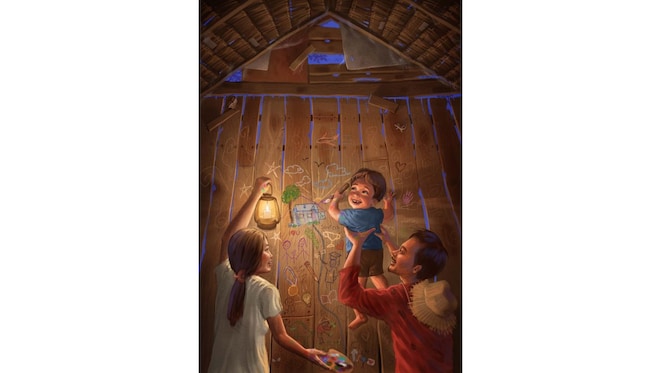 DIGITAL: This digital artwork transforms the walls of a modest home into a vibrant canvas of a child’s scribbles, symbolizing the love and support guiding this young artist toward a brighter future.