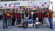 The Cardinals from Mapua University proudly pose with their energy-efficient vehicle at the Shell Eco-marathon Asia-Pacific and the Middle East 2024, showcasing their STEM excellence and commitment to addressing future energy challenges and promoting smarter, more sustainable mobility.