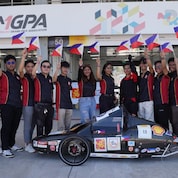 The Cardinals from Mapua University proudly pose with their energy-efficient vehicle at the Shell Eco-marathon Asia-Pacific and the Middle East 2024, showcasing their STEM excellence and commitment to addressing future energy challenges and promoting smarter, more sustainable mobility.