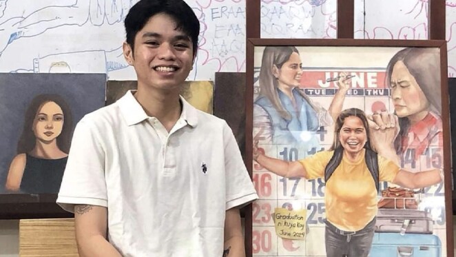 56ᵗʰ Shell NSAC 2nd Place in Watercolor Category, Edward Russel Romero with his artwork "Nak, Uuwi Na Si Mama”.