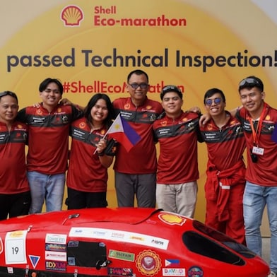 University of Mindanao’s Wildcats celebrate passing the technical inspection at Shell Eco-marathon Asia-Pacific and Middle East 2024, setting the pace for energy efficiency innovations.