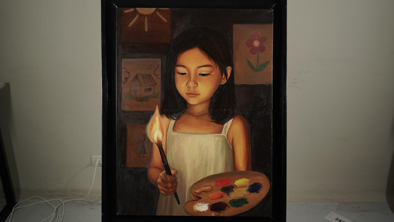 Oil acrylic second third paitning