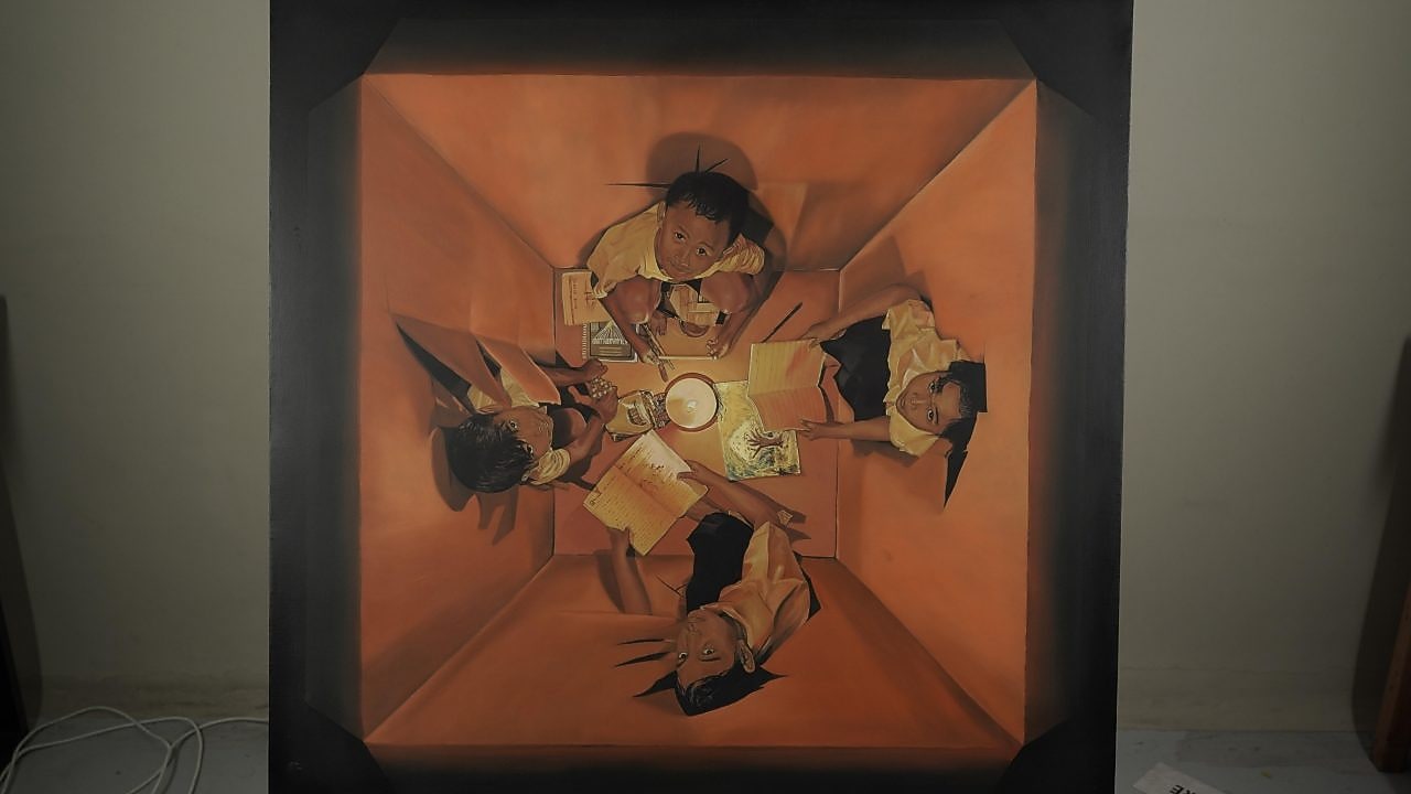 Oil acrylic second place paitning