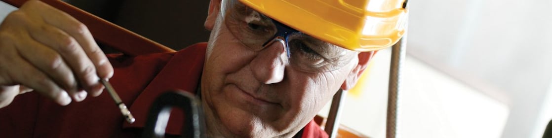 shell worker with helmet