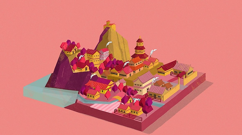 Animation of a city in China