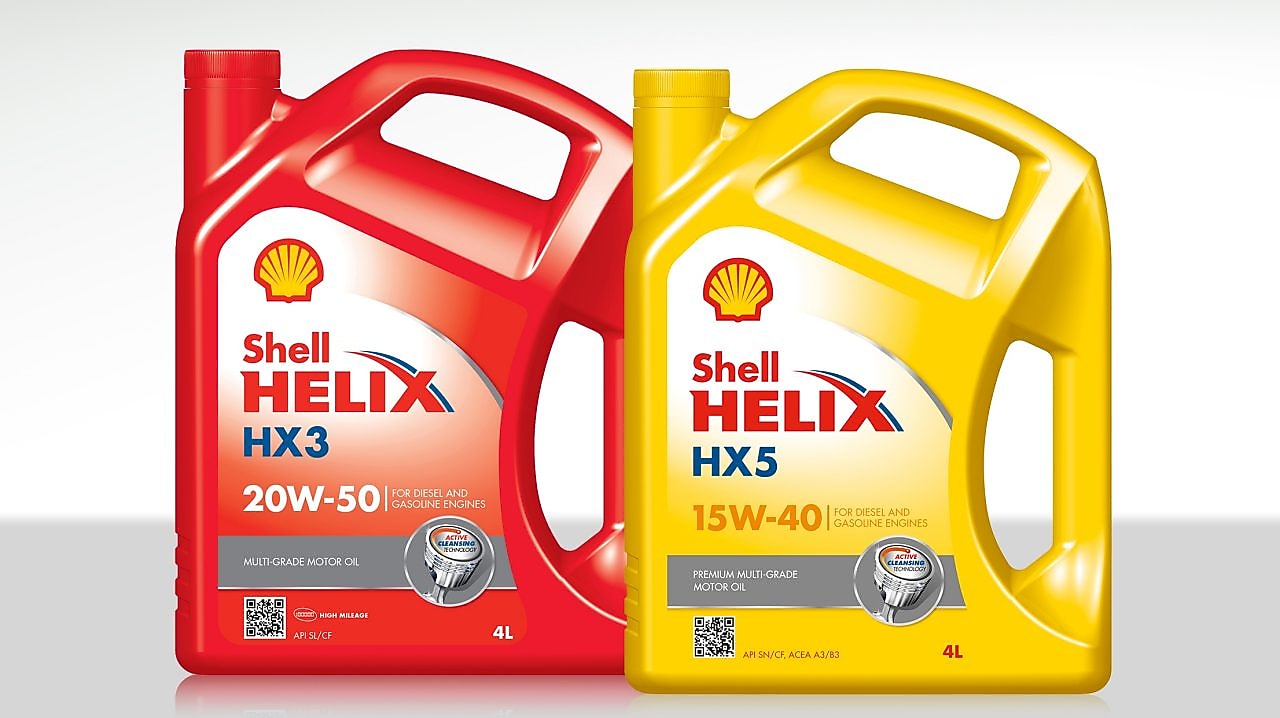 Two bottle of Shell Helix Mineral Motor Oils