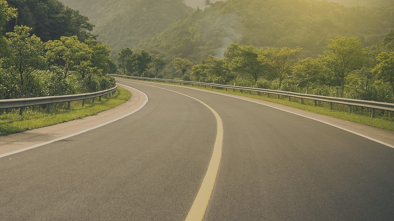 Road running through the countryside