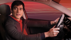 Man seating in the car