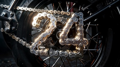 AI generated motorcycle chains shaped into the number 24