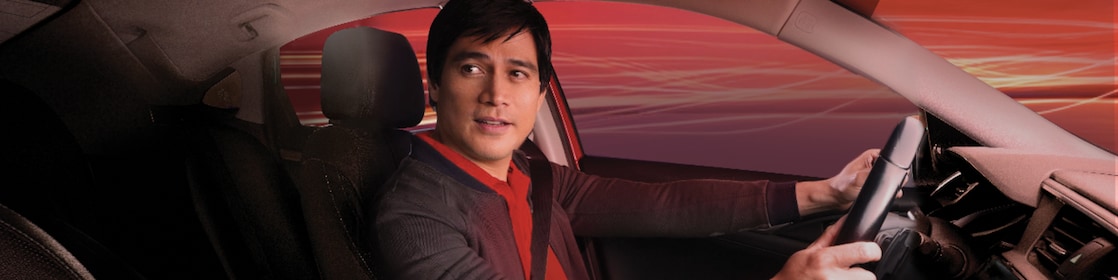 Man seating in the car