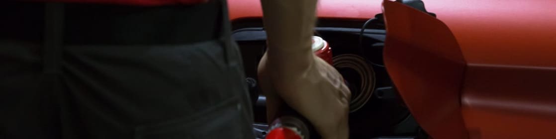 Fuelling up red car