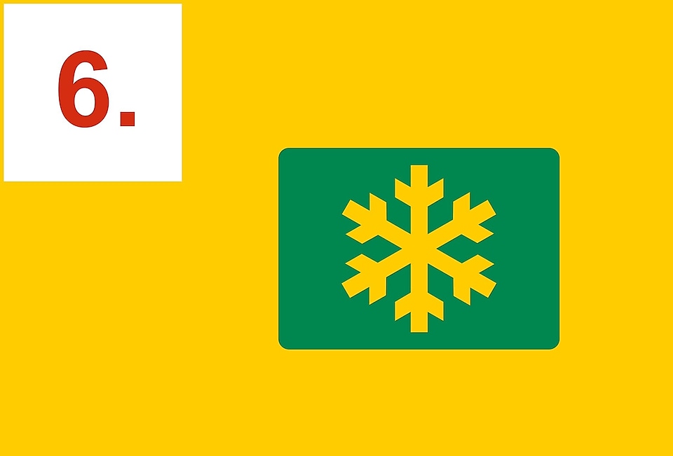 Snowflake symbol in a rectangle