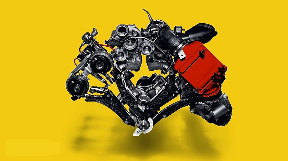 Turbocharging machinery with yellow background