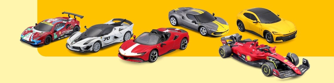 Images of the Diecast Ferrari Cars from the Shell Go+ Elite Program Catalogue